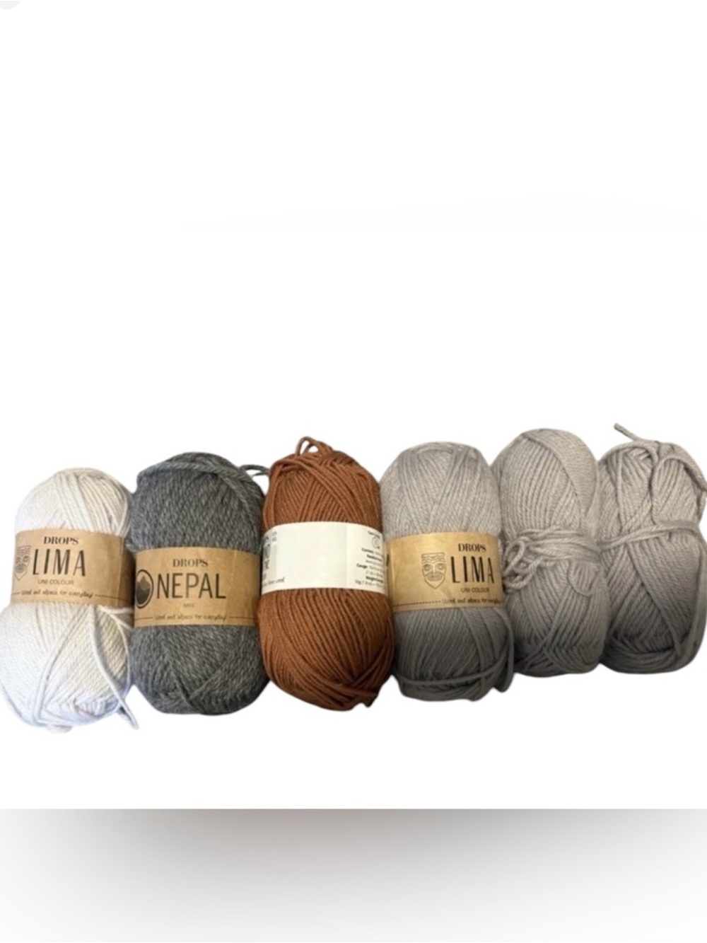 Lot of 6 Drops Yarn Balls - Nepal, Lima, Merino, Wool, Alpaca